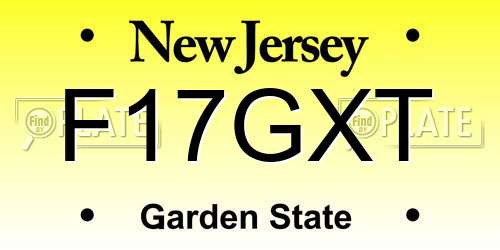 F17GXT New Jersey License Plate
