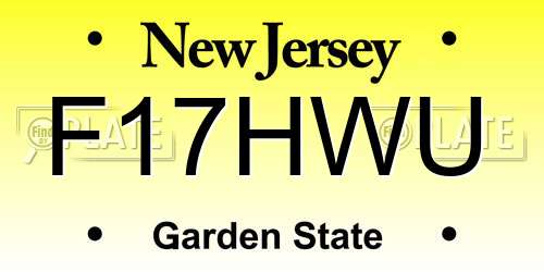 F17HWU New Jersey License Plate