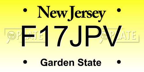 F17JPV New Jersey License Plate