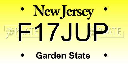 F17JUP New Jersey License Plate