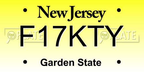 F17KTY New Jersey License Plate