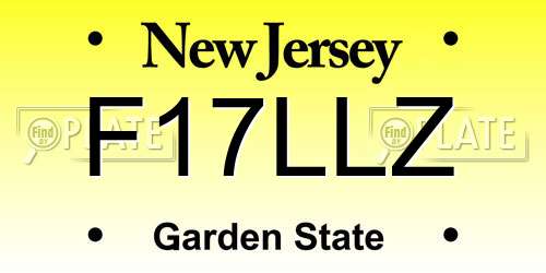 F17LLZ New Jersey License Plate