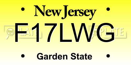 F17LWG New Jersey License Plate