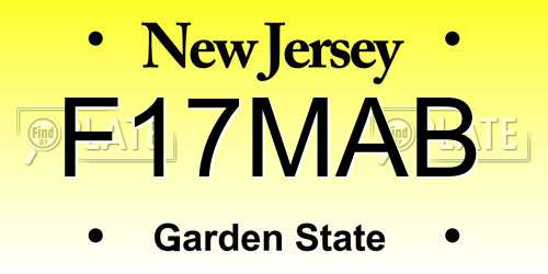 F17MAB New Jersey License Plate