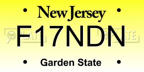 F17NDN New Jersey License Plate