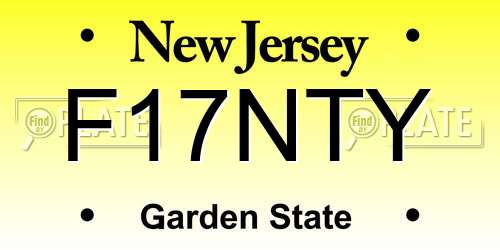 F17NTY New Jersey License Plate