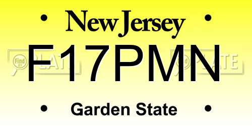F17PMN New Jersey License Plate