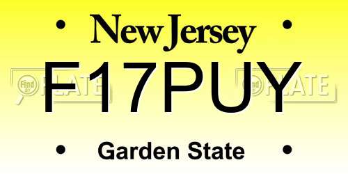 F17PUY New Jersey License Plate