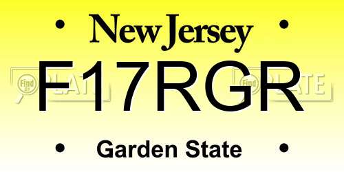 F17RGR New Jersey License Plate