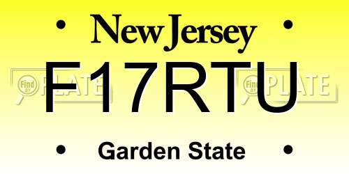 F17RTU New Jersey License Plate