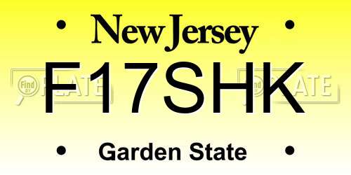 F17SHK New Jersey License Plate