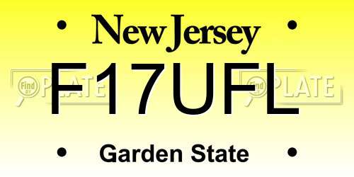 F17UFL New Jersey License Plate