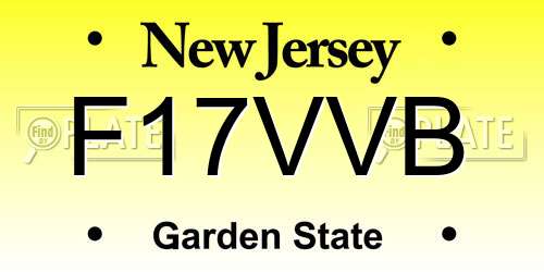 F17VVB New Jersey License Plate