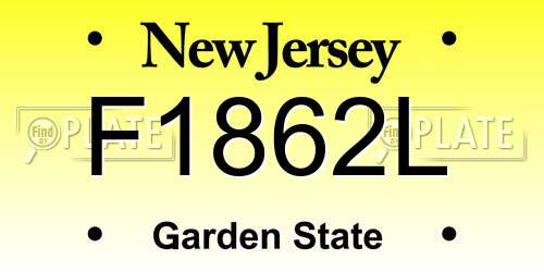 F1862L New Jersey License Plate
