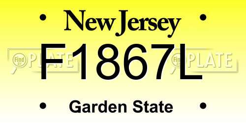 F1867L New Jersey License Plate