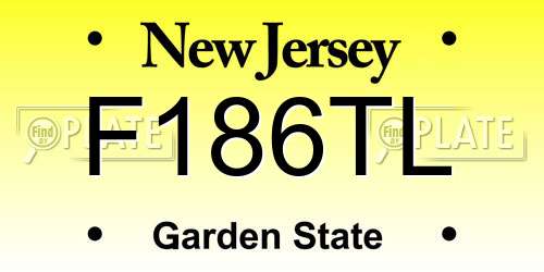 F186TL New Jersey License Plate