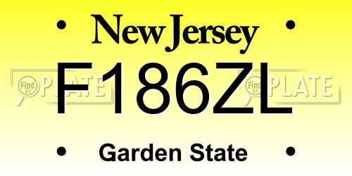 F186ZL New Jersey License Plate