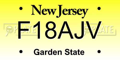 F18AJV New Jersey License Plate
