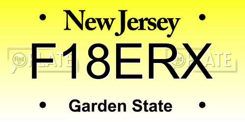 F18ERX New Jersey License Plate