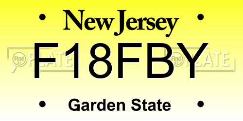 F18FBY New Jersey License Plate
