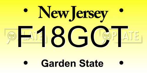 F18GCT New Jersey License Plate