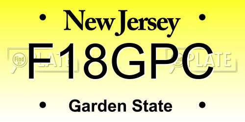 F18GPC New Jersey License Plate