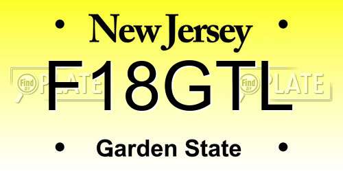 F18GTL New Jersey License Plate