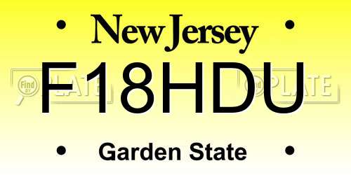 F18HDU New Jersey License Plate