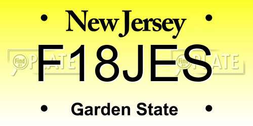 F18JES New Jersey License Plate