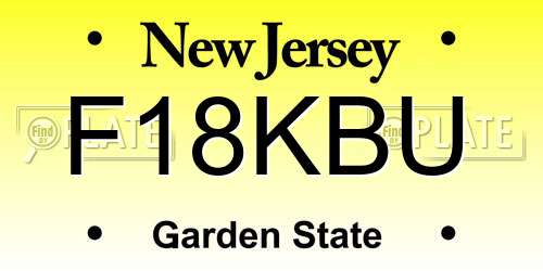 F18KBU New Jersey License Plate
