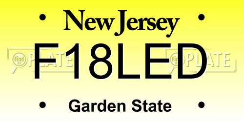 F18LED New Jersey License Plate