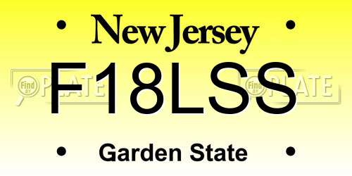 F18LSS New Jersey License Plate