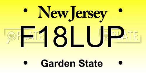 F18LUP New Jersey License Plate