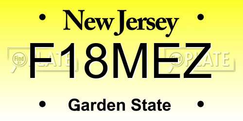 F18MEZ New Jersey License Plate
