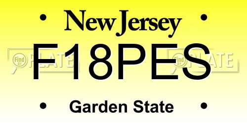 F18PES New Jersey License Plate