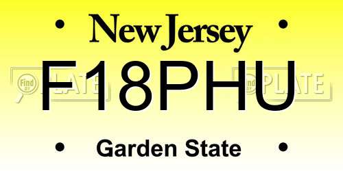 F18PHU New Jersey License Plate