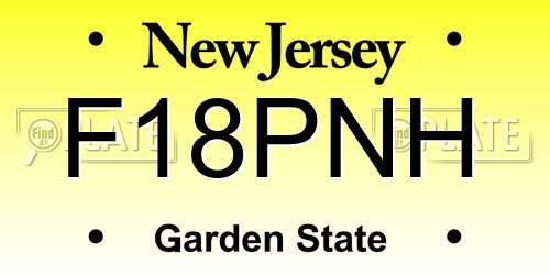 F18PNH New Jersey License Plate