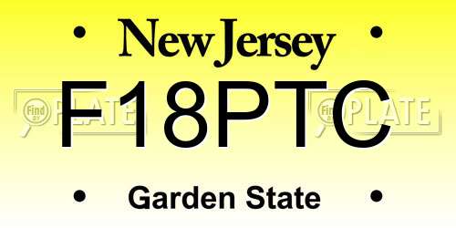 F18PTC New Jersey License Plate