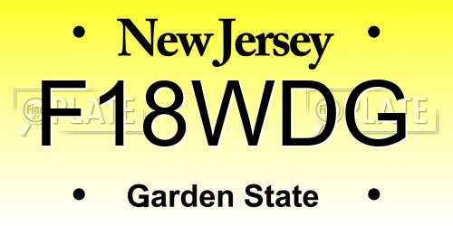F18WDG New Jersey License Plate