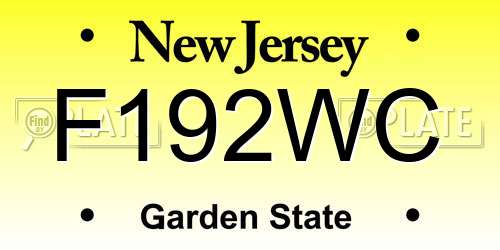 F192WC New Jersey License Plate