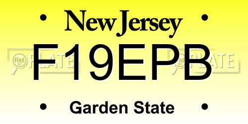 F19EPB New Jersey License Plate