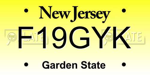 F19GYK New Jersey License Plate