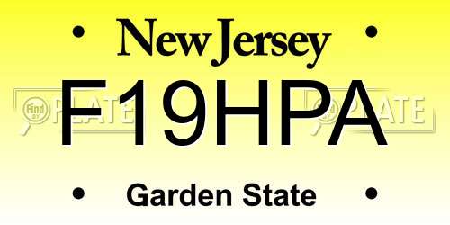 F19HPA New Jersey License Plate