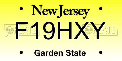 F19HXY New Jersey License Plate