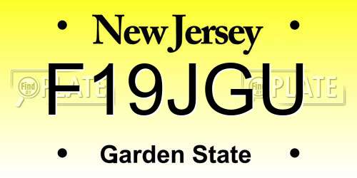 F19JGU New Jersey License Plate