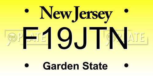 F19JTN New Jersey License Plate