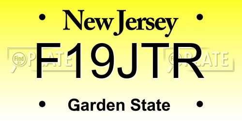 F19JTR New Jersey License Plate