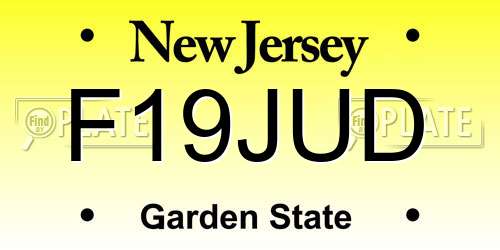 F19JUD New Jersey License Plate