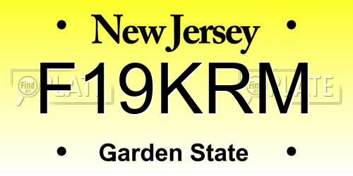 F19KRM New Jersey License Plate
