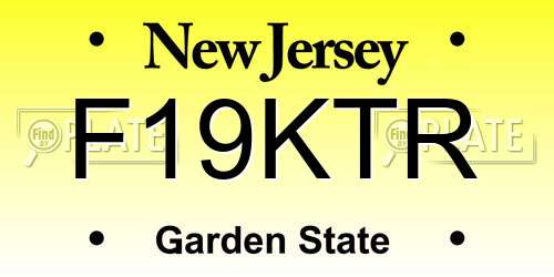 F19KTR New Jersey License Plate